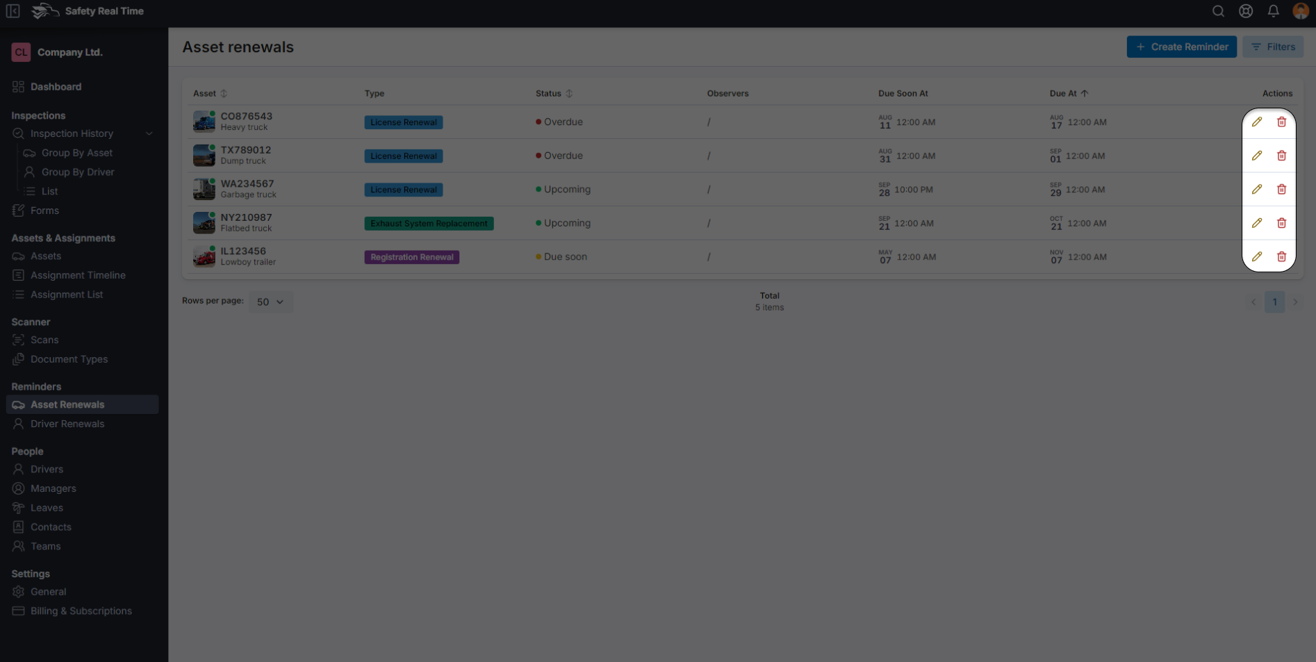 Managing and Editing Reminders