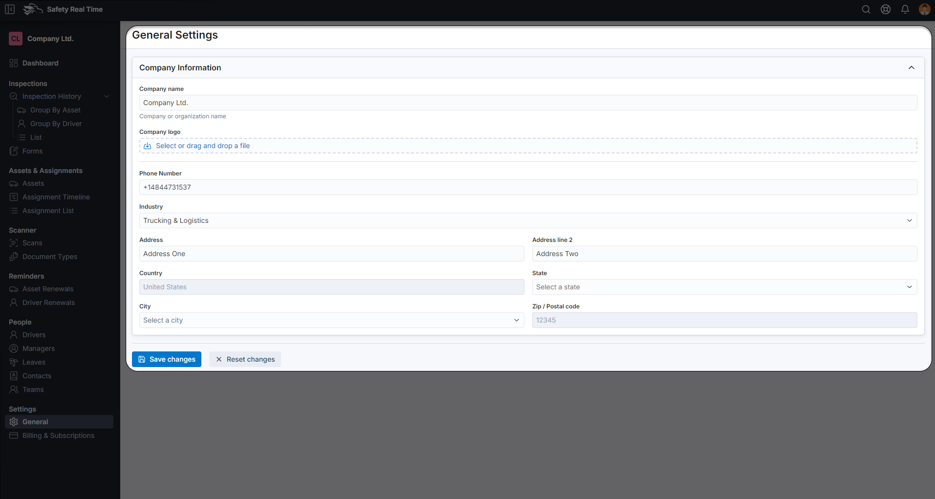 Adjust Company Settings