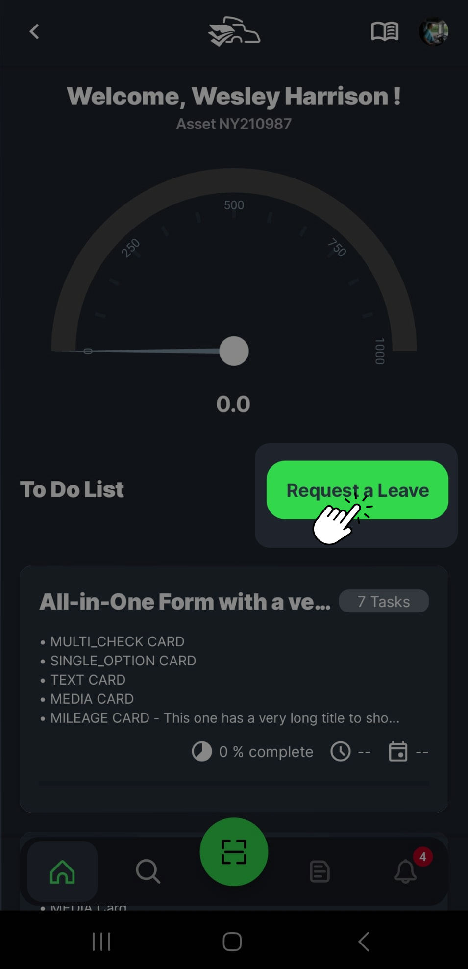 Accessing the Leave Request Form